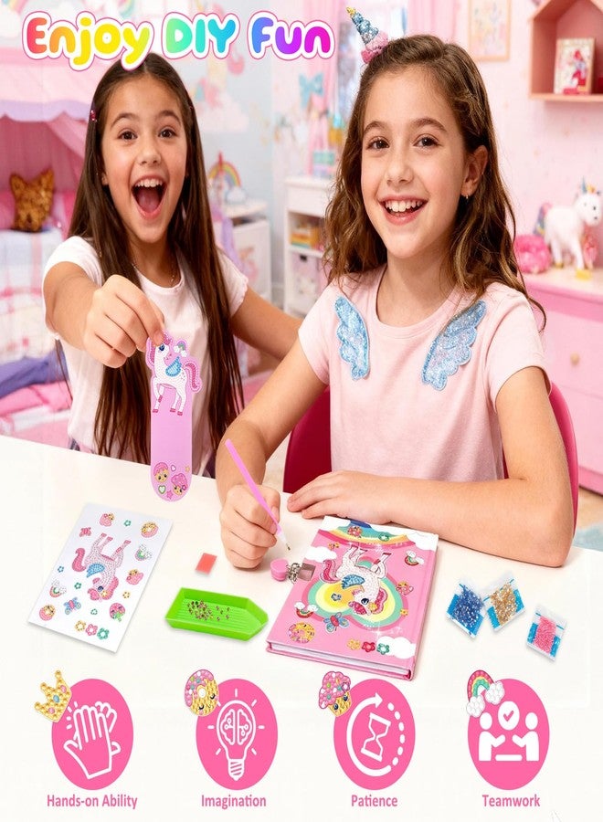 YOYTOO Diamond Art Kit for Kids Age 6-8-9-10, Unicorn Notebook Diamond Painting Fun Arts Crafts Unicorn Toys Gift for Girls Ages 6-12 Year Old Birthday Valentine Gifts - Image 4