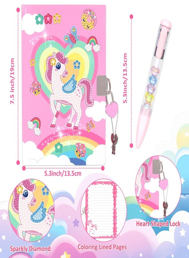 YOYTOO Diamond Art Kit for Kids Age 6-8-9-10, Unicorn Notebook Diamond Painting Fun Arts Crafts Unicorn Toys Gift for Girls Ages 6-12 Year Old Birthday Valentine Gifts - Image 3