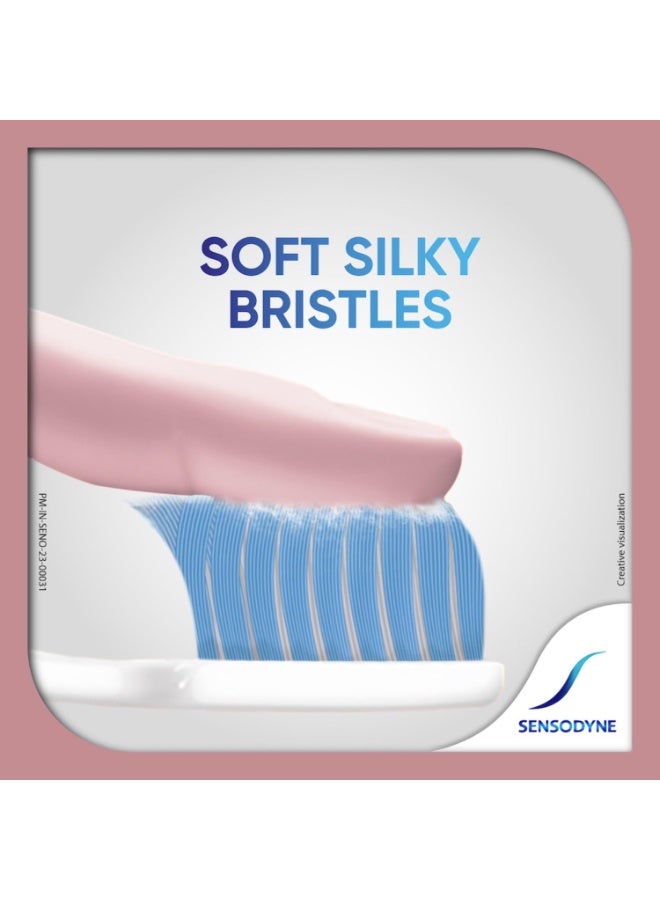 Sensodyne Gentle Care Toothbrush | Soft End Rounded Bristles Toothbrush for Sensitive Teeth Pack of 2 - Image 4