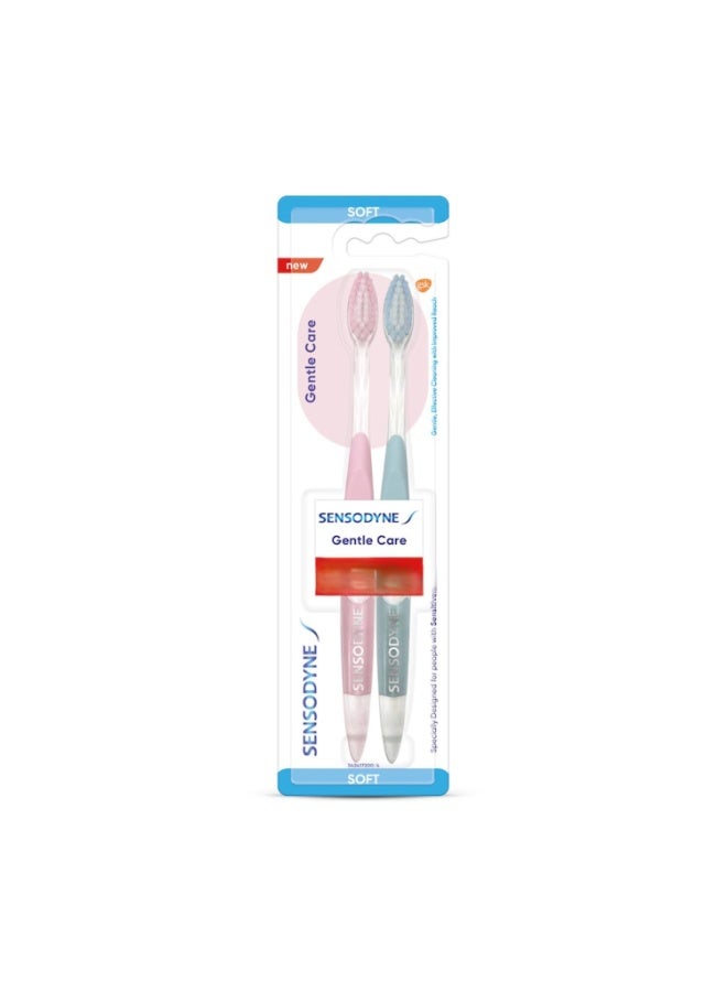 Sensodyne Gentle Care Toothbrush | Soft End Rounded Bristles Toothbrush for Sensitive Teeth Pack of 2 - Image 1