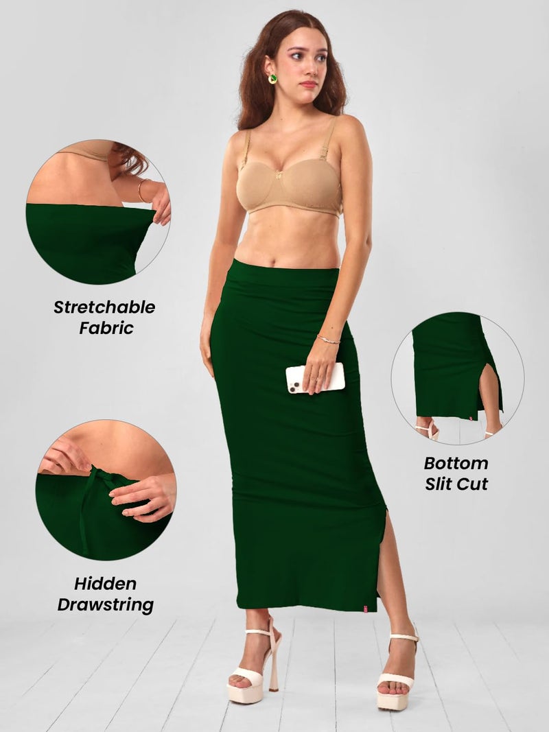 Lyra Women Saree Shaper (Petticoat) Bottle Green - Image 4