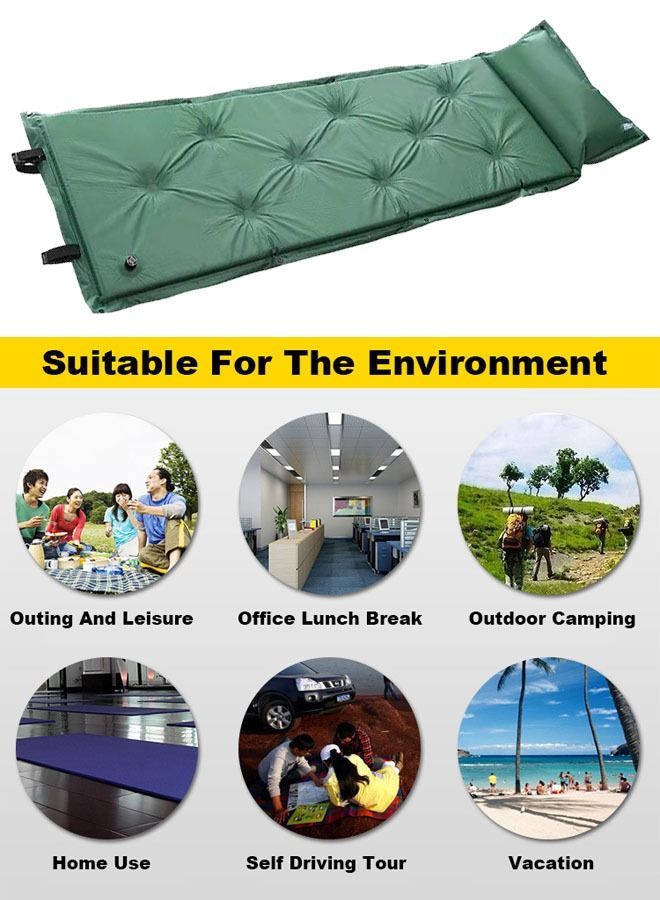ZCM-HAPPY Outdoor Tent Mat Automatic Inflatable Sleeping Mat Moisture-proof Mat with Pillow 183x57x2.5 cm - Image 3