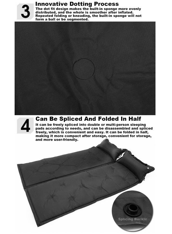 ZCM-HAPPY Outdoor Tent Mat Automatic Inflatable Sleeping Mat Moisture-proof Mat with Pillow 183x57x2.5 cm - Image 5