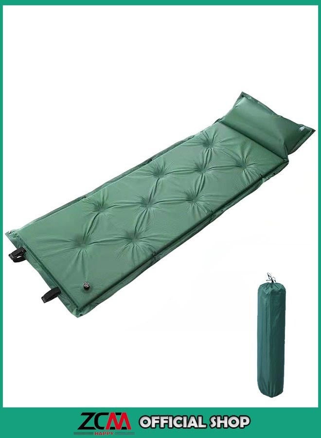 ZCM-HAPPY Outdoor Tent Mat Automatic Inflatable Sleeping Mat Moisture-proof Mat with Pillow 183x57x2.5 cm - Image 1