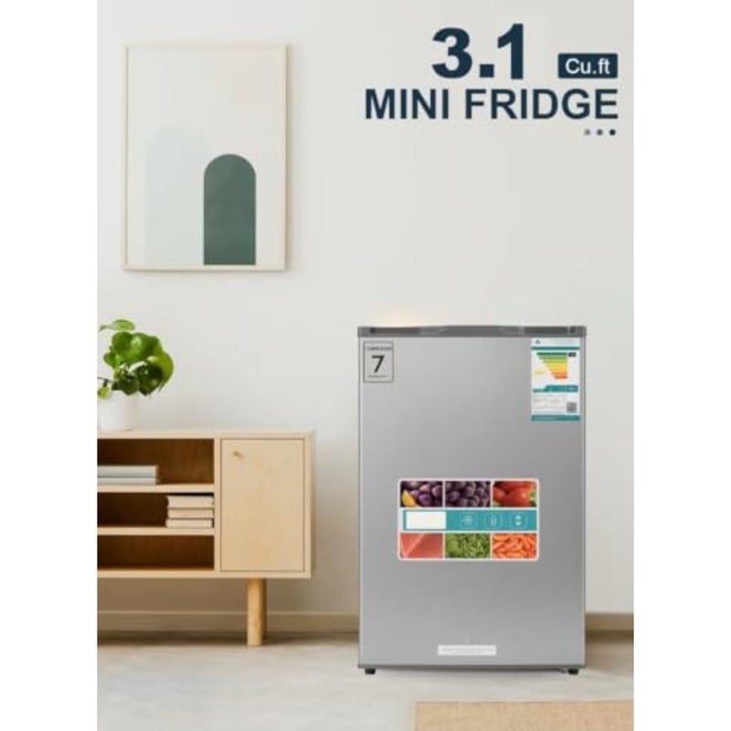General Lines Single Door Refrigerator, 93 Liter, 3.1 Cubic Feet, 220 Volt, Silver GLR89D1D - Image 4