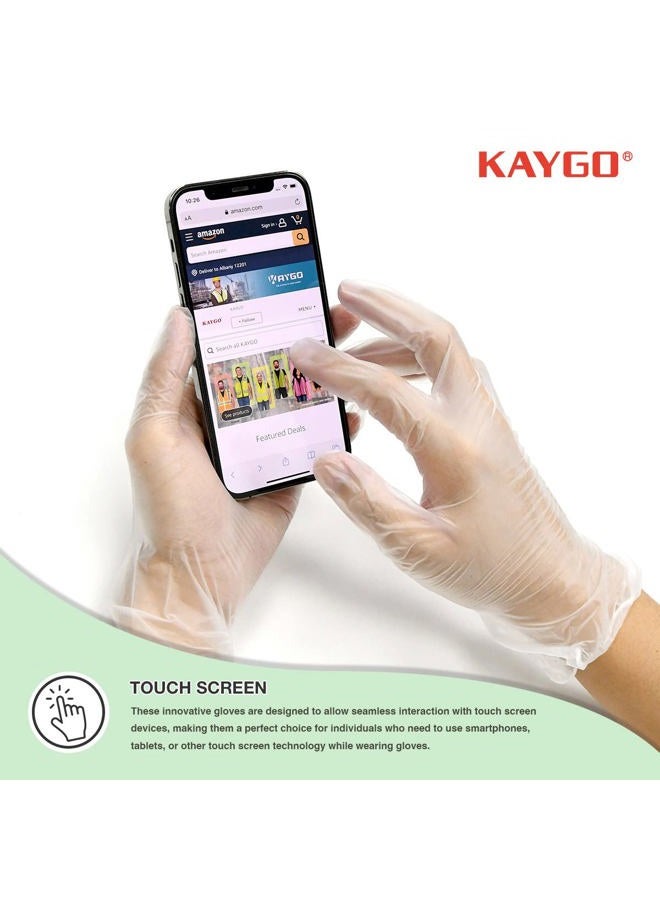 KAYGO Disposable Vinyl Gloves, 100 pk Powder Free Latex Free, 3 Mil,Idea for Home, Cleaning and Food, Clear, KG310 (Large, Clear) - Image 3
