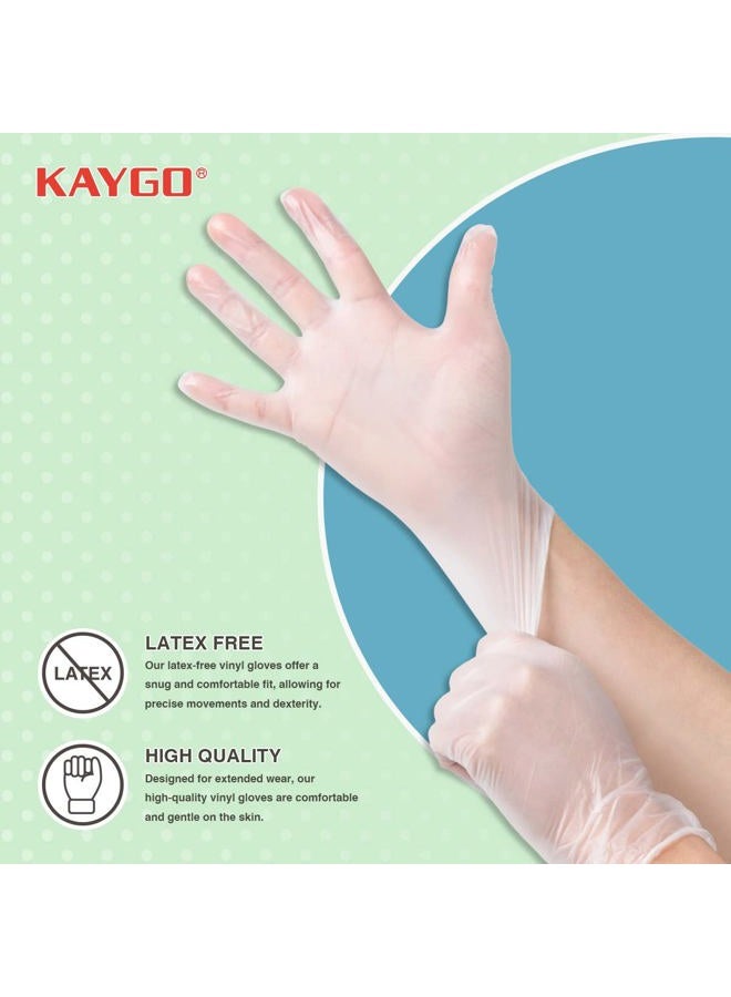 KAYGO Disposable Vinyl Gloves, 100 pk Powder Free Latex Free, 3 Mil,Idea for Home, Cleaning and Food, Clear, KG310 (Large, Clear) - Image 2