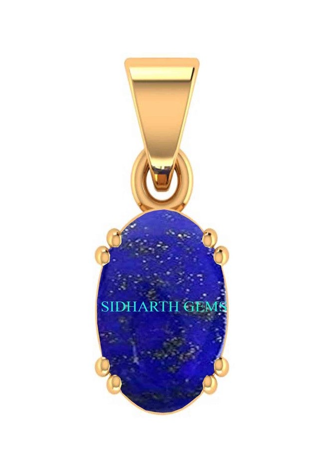 SIDHARTH GEMS 17.25 Ratti 16.00 Ratti Lapis Lazuli Gold Plated Pendant Natural Lajwart Stone for Men & Women - Image 1