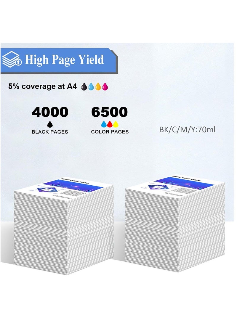 حبر 664 T664 متوافق مع عبوات حبر إعادة التعبئة Epson T664 يعمل مع طابعات EcoTank ET-2650 ET-2500 ET-2550 ET-2600 ET-4500 ET-14000 L100 L110 L120 L200 L210 L300 L350 L355 L550 L555، عبوة من 4 قطع - Image 3
