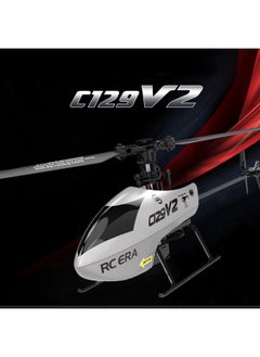 C129V2 Remote Control Stunt Helicopter Single Propeller Remote Control Aircraft Four-way Fixed Height Non-Aileron Aviation Model Toy Aircraft-Color:Three Power (standard +2 Batteries)
