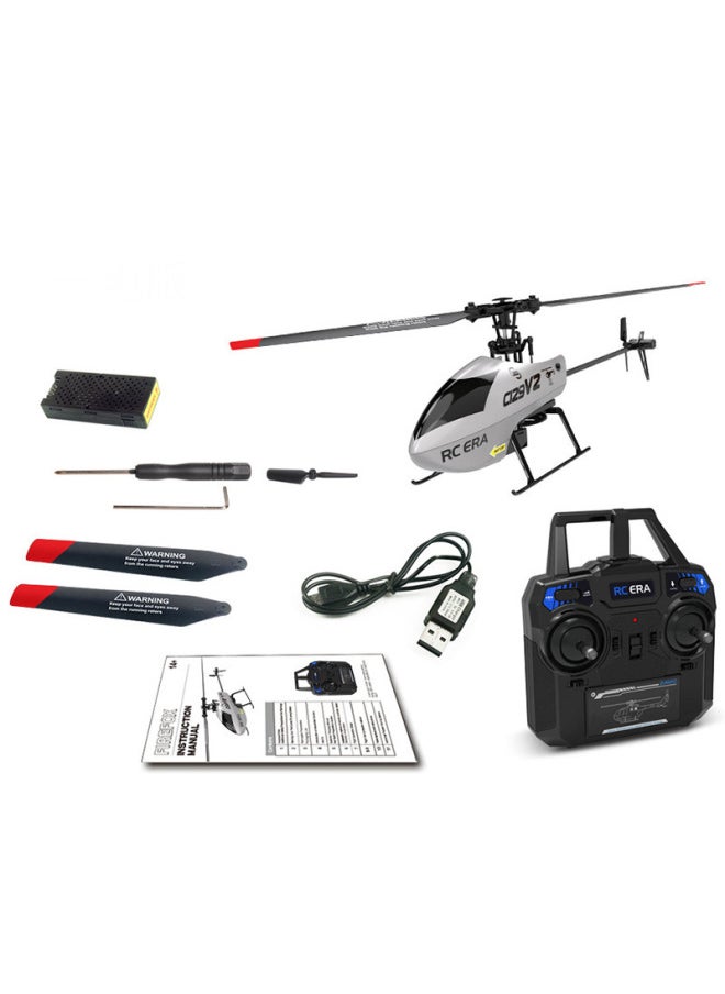 Generic - C129V2 Remote Control Stunt Helicopter Single Propeller Remote Control Aircraft Four-way Fixed Height Non-Aileron Aviation Model Toy Aircraft-Color:Three Power (standard +2 Batteries) - Image 1