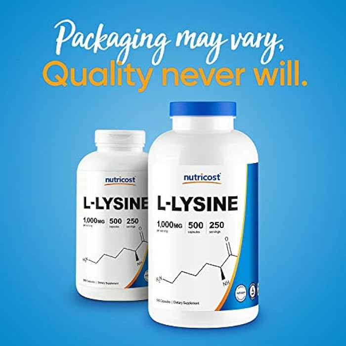 Nutricost L-Lysine 1000mg Per Serving, 250 Servings, 500 Capsules - Gluten Free, Non-GMO, 500mg Per Capsule - Image 5