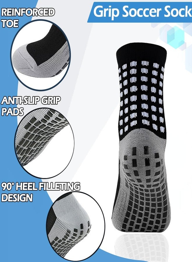 KMOLY Men's Grip Soccer Socks， Shin Guards，2 Pair Shin Sleeves, 1 Pair Sleeves with Optimized lnsert Pocket Soccer Football Equipment Set for Men Women - Image 3