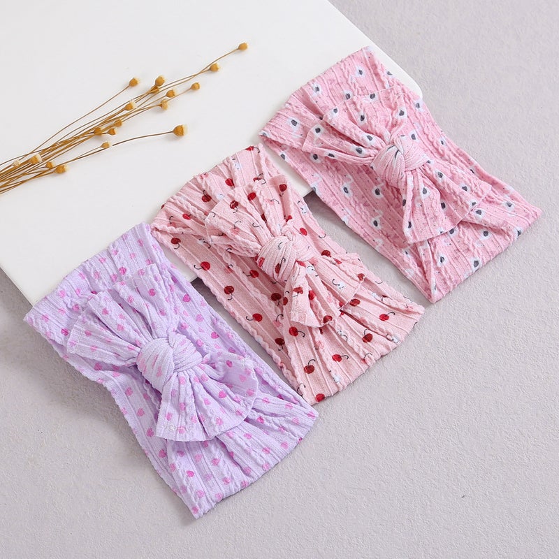 Hair Accessories New Children'S Hair Band Baby Bow Hair Band Jacquard Nylon Baby Printed Headband - Image 2