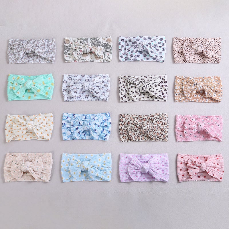 Hair Accessories New Children'S Hair Band Baby Bow Hair Band Jacquard Nylon Baby Printed Headband - Image 3