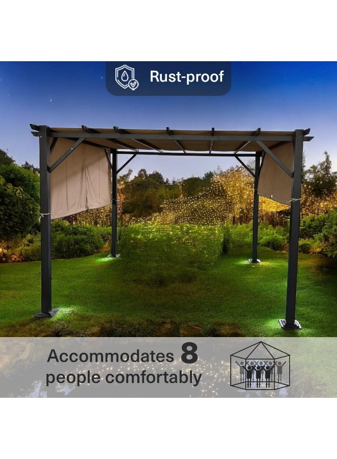 Pan Home Romana Pergola 3X3M Alu & Steel - Beige  - Image 3