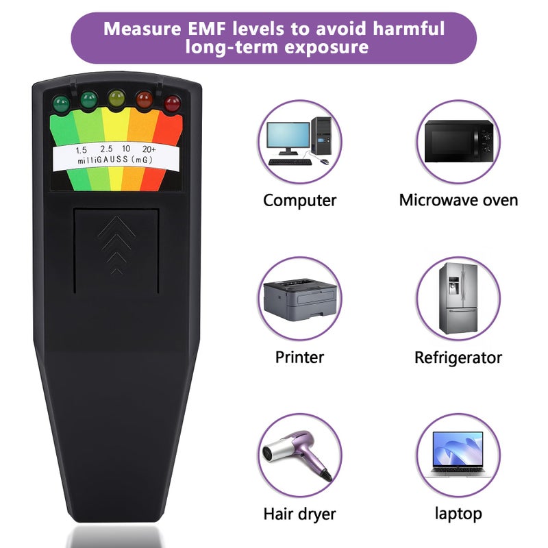 FOWBOA Ghost Hunting Equipment EMF Meter 5 LED Magnetic Field Detector Hand-held Spinit Box Paranormal Equipment, Home and Office EMF Detector - Image 4