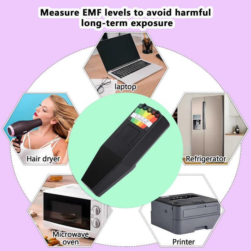 FOWBOA Ghost Hunting Equipment EMF Meter 5 LED Magnetic Field Detector Hand-held Spinit Box Paranormal Equipment, Home and Office EMF Detector - Image 5