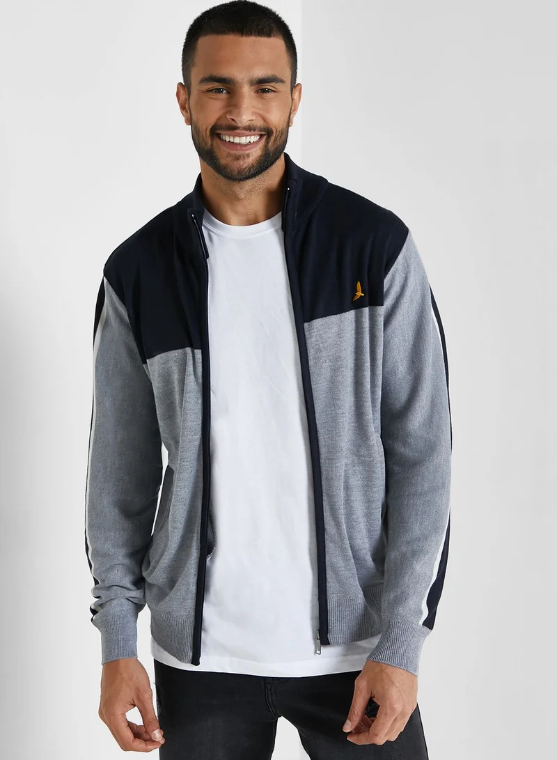 BRAVE SOUL Bravesoul Full Zip Funnel Neck Jumper With