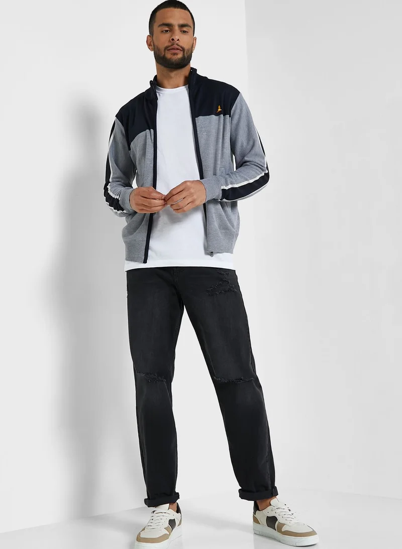 BRAVE SOUL Bravesoul Full Zip Funnel Neck Jumper With
