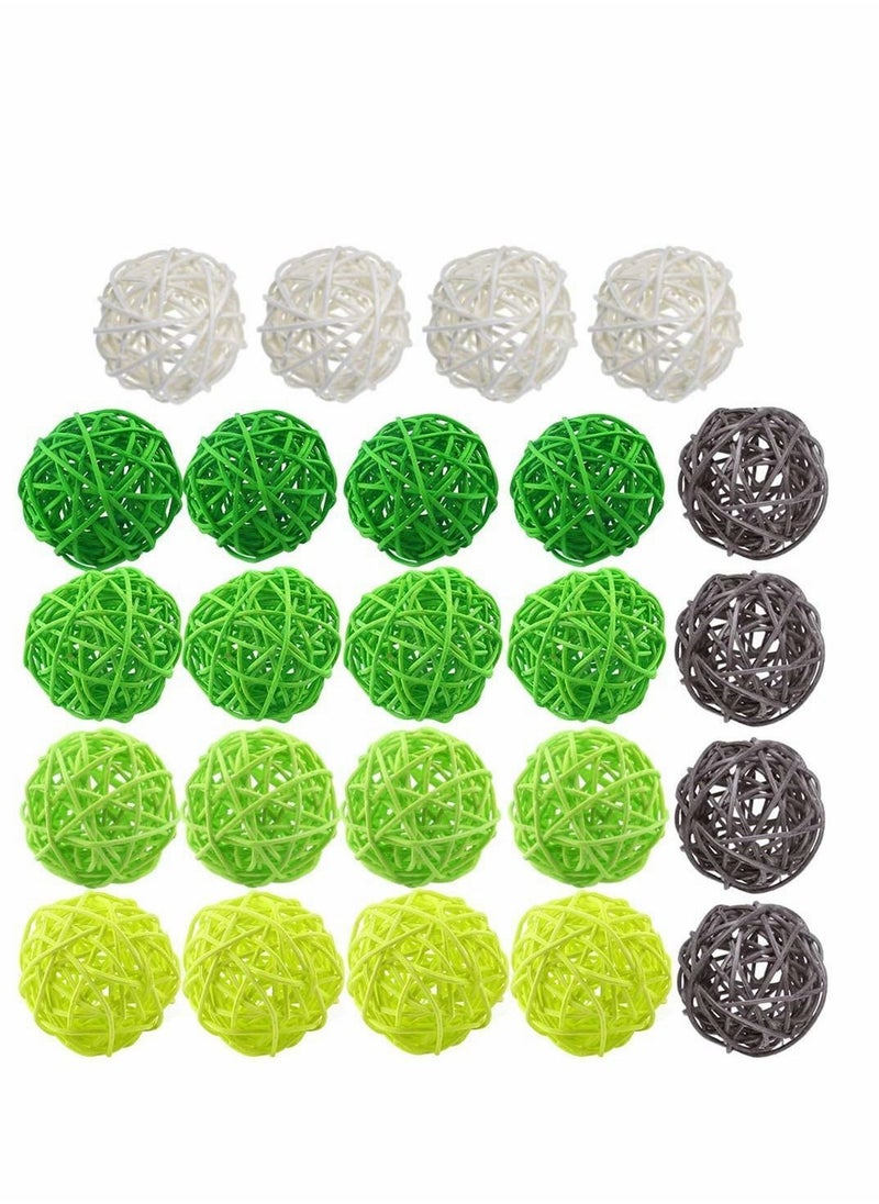 Y&D Rattan Balls, Wicker Balls Decorative Spheres Bowl Fillers Home Decor for Garden, Wedding, Party Crafts, Vase Fillers, Rabbits, Parrot, Bird Toys, Multi Colors, 24 Pcs  - Image 1