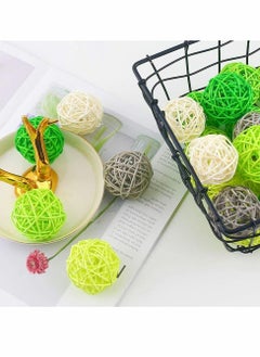 Y&D Rattan Balls, Wicker Balls Decorative Spheres Bowl Fillers Home Decor for Garden, Wedding, Party Crafts, Vase Fillers, Rabbits, Parrot, Bird Toys, Multi Colors, 24 Pcs  - Image 4
