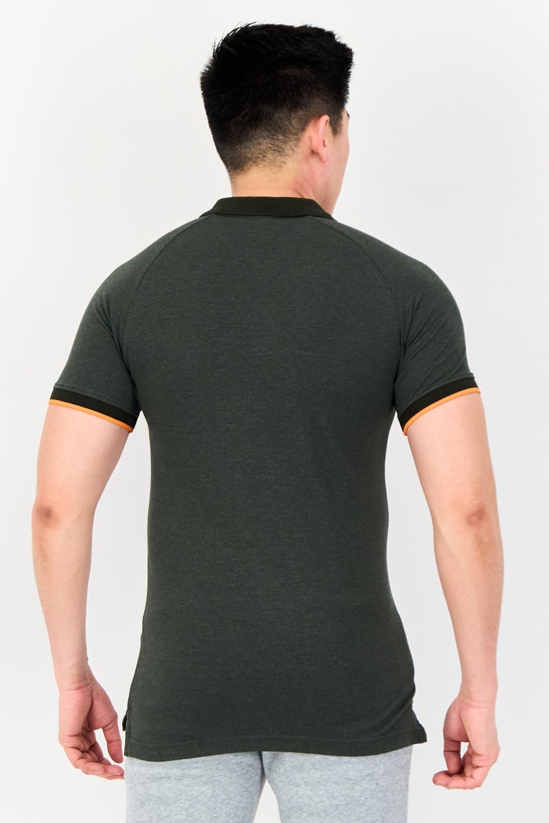 PUMA Men Slim  Fit Short Sleeves Outdoor Polo Shirt, Olive Heather - Image 4