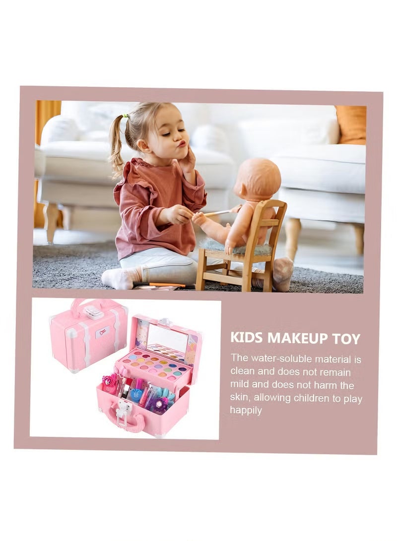 Uthriyya Kids Makeup Kit for Girls Cosmetic Beauty Set Portable Makeup Kit with Storage Case Washable and Nontoxic Cosmetic Toys for Girls Gift - Image 5