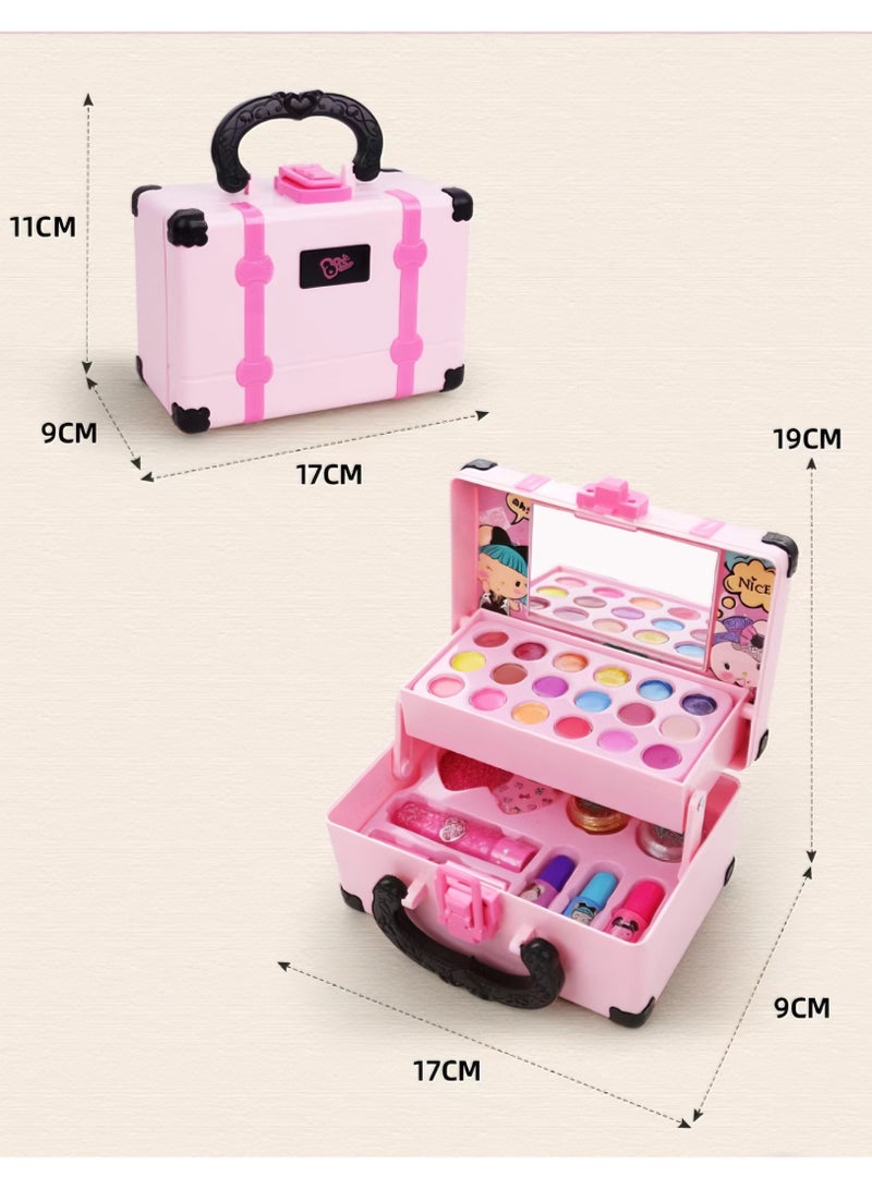 Uthriyya Kids Makeup Kit for Girls Cosmetic Beauty Set Portable Makeup Kit with Storage Case Washable and Nontoxic Cosmetic Toys for Girls Gift - Image 2