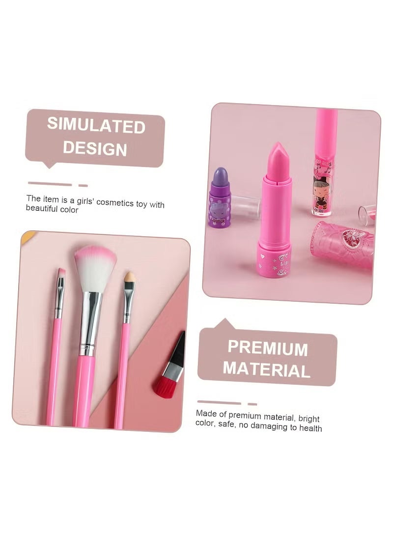 Uthriyya Kids Makeup Kit for Girls Cosmetic Beauty Set Portable Makeup Kit with Storage Case Washable and Nontoxic Cosmetic Toys for Girls Gift - Image 4