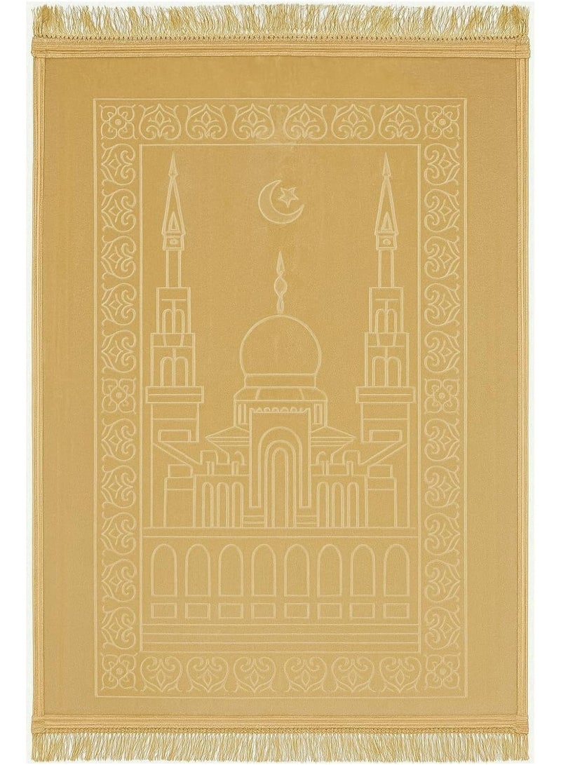 فابينني طقم سجاد صلاة مكون من 4 قطع بمقاس كبير 80×120 سم – مجموعة سجاد متعددة الألوان – مبطنة وسميكة لراحة ممتازة – طبقة علوية مخملية فاخرة – مضادة للانزلاق – سجادة صلاة إسلامية  - Image 2