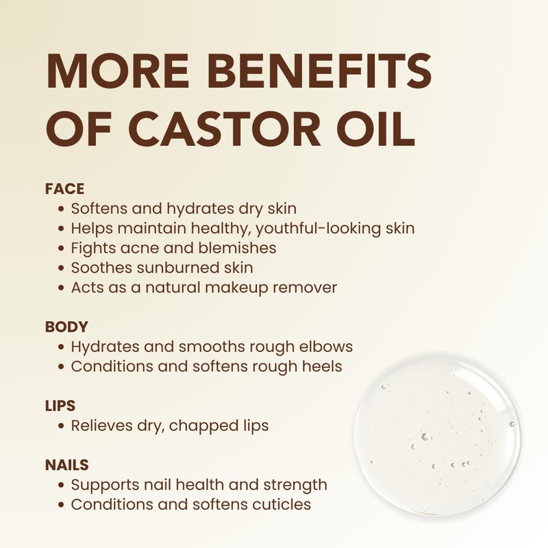BodyJ4You Organic Castor Oil - 100% Pure Natural Cold Pressed USDA Certified Organic - Hexane Free Unrefined Non GMO - Lashes & Eyebrow Kit Mascara Tube Brush Wand Hydrating Oil - Glass Bottle 4oz - Image 5