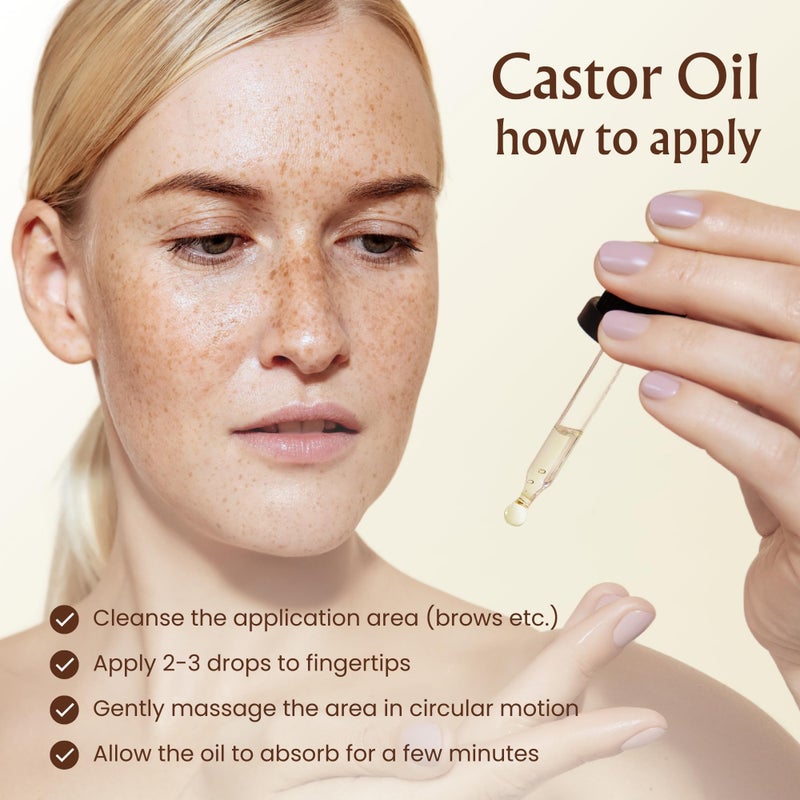 BodyJ4You Organic Castor Oil - 100% Pure Natural Cold Pressed USDA Certified Organic - Hexane Free Unrefined Non GMO - Lashes & Eyebrow Kit Mascara Tube Brush Wand Hydrating Oil - Glass Bottle 4oz - Image 4
