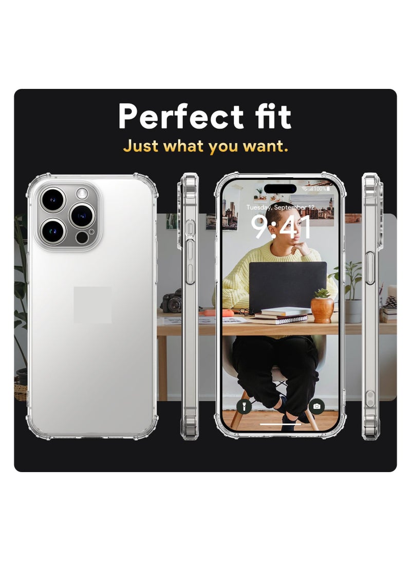Crystal Clear Case for iPhone 15 Pro Max Clear Slim Thin TPU Four Corners Protective Cover Transparent Soft Cover  - Image 2