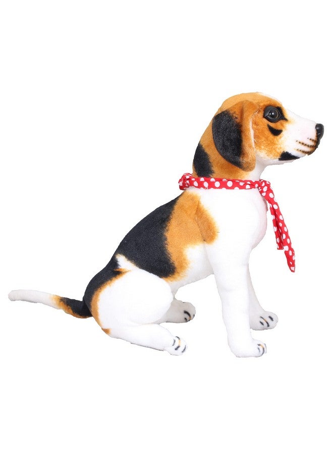 Tickles Tickles Soft Stuffed Plush Sitting Beagle Animal Dog Wearing Tie Toy for Kids Boys & Girls (Color: White Size: 30 cm)  - Image 3
