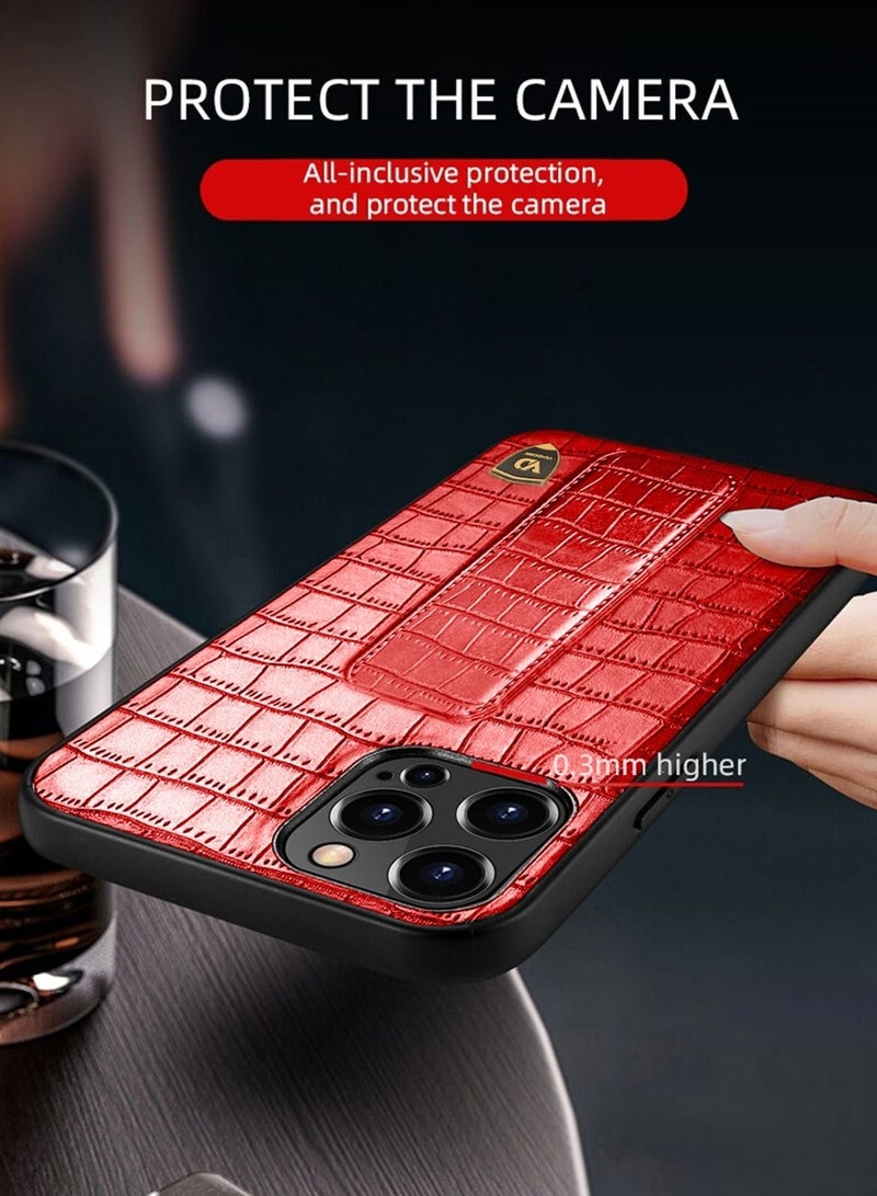 Techie Hand Strap Pattern Leather Cover Case for Apple iPhone 14 Pro Max - Image 4