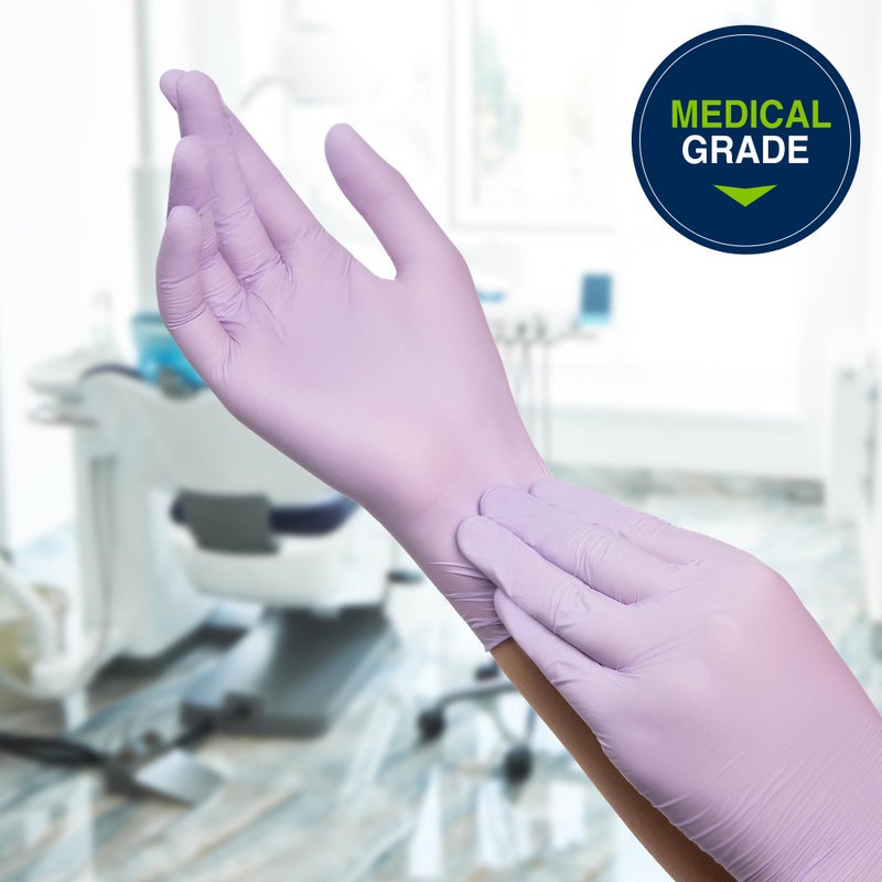 HALYARD Lavender Nitrile Exam Gloves, Powder-Free, Non-Sterile, 3.1 mil, 9.5 Inches, Lavender, Small, 52817 (Box of 250) - Image 4