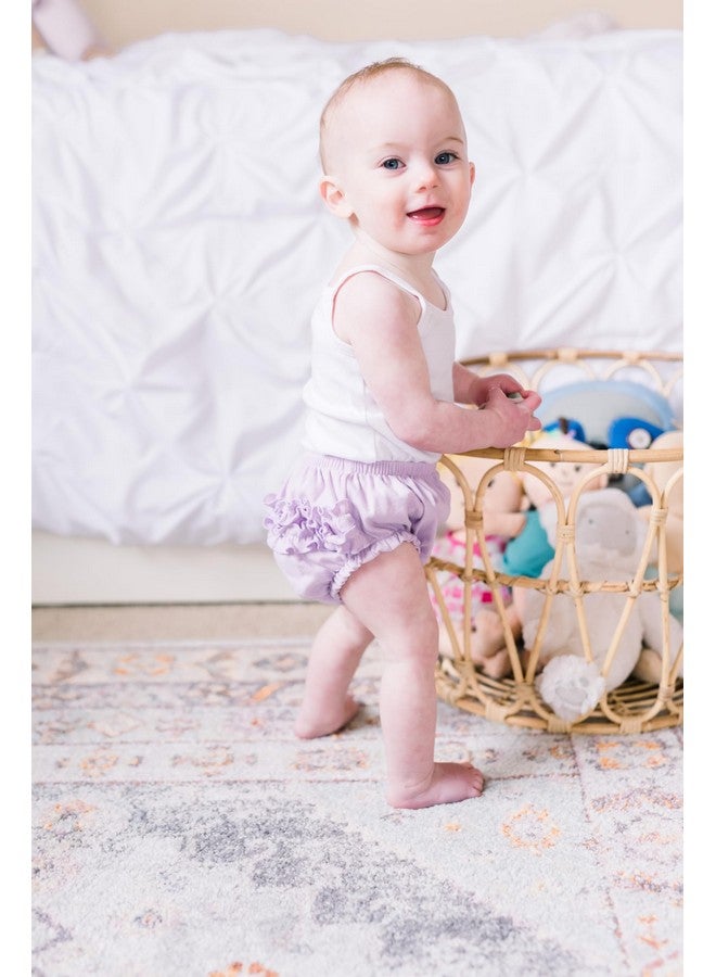 سيتي ثريدز أغطية حفاضات مكشكشة مصنوعة في الولايات المتحدة الأمريكية للبنات، سراويل داخلية من القطن الناعم، ملابس أنيقة لطيفة ومضادة للحساسية، لون وردي فاقع، 3/6 أشهر - Image 2