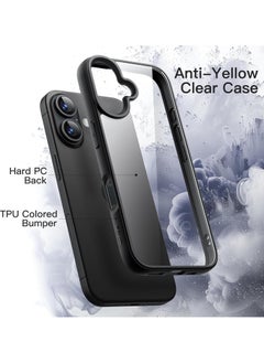 Generic Case for iPhone 16 6.1-Inch, Shockproof Phone Bumper Cover, Solid Color Matte TPU Frame, Anti-Scratch Clear Back (Black)  - Image 5