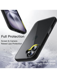 Generic Case for iPhone 16 6.1-Inch, Shockproof Phone Bumper Cover, Solid Color Matte TPU Frame, Anti-Scratch Clear Back (Black)  - Image 4