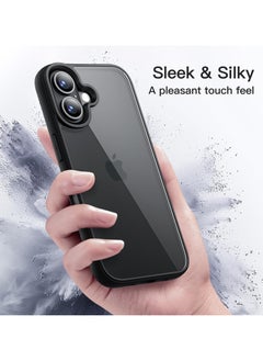 Generic Case for iPhone 16 6.1-Inch, Shockproof Phone Bumper Cover, Solid Color Matte TPU Frame, Anti-Scratch Clear Back (Black)  - Image 2