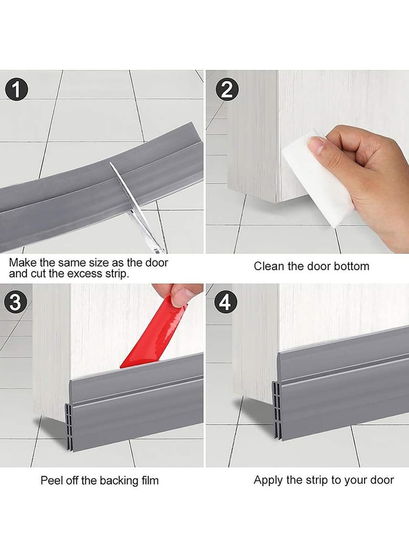 GoodTool Door Bottom Sealing Strip Door Bottom Windshield Strip Rubber Windshield Strip Non Deformable Soundproof Door Bottom Sealing Strip Is Suitable For Windproof Dustproof And nsectproof - Image 4
