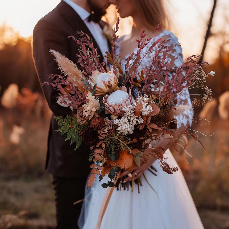 HIAGROW Fall Real Red Eucalyptus Stems Decor 20PCS 16"" Dried Willow Eucalyptus Plant Preserved Stems for Home Vase Filler Wedding Flowers Arrangement Decorations - Image 1