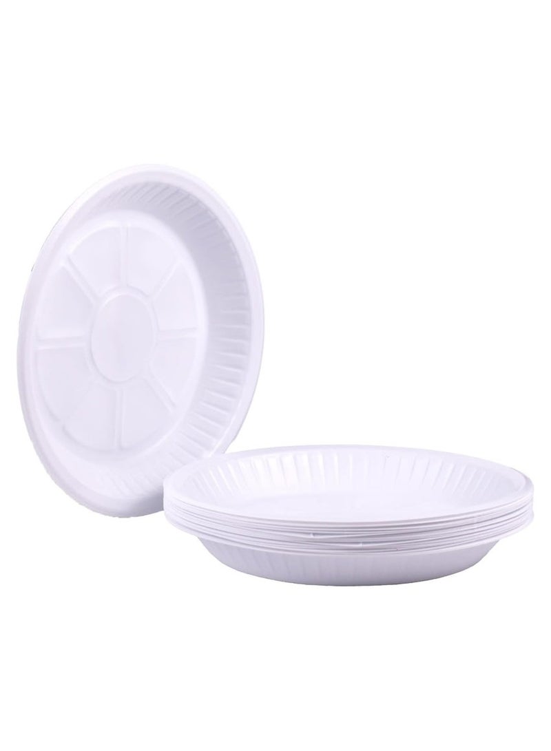 صني مجموعة ساني من 25 طبقًا بلاستيكيًا عاديًا للاستخدام مرة واحدة، مقاس 10 بوصات - Image 1