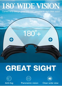 HAIZID Swimming Goggles And Earplugs - Anti Fog Anti UV Waterproof Swimming Goggles Offers A Crysal Clear and Wide Vision, Swim Goggles Suitable For Men Women, Comes With A Box Easy To Carry and Store  - Image 3