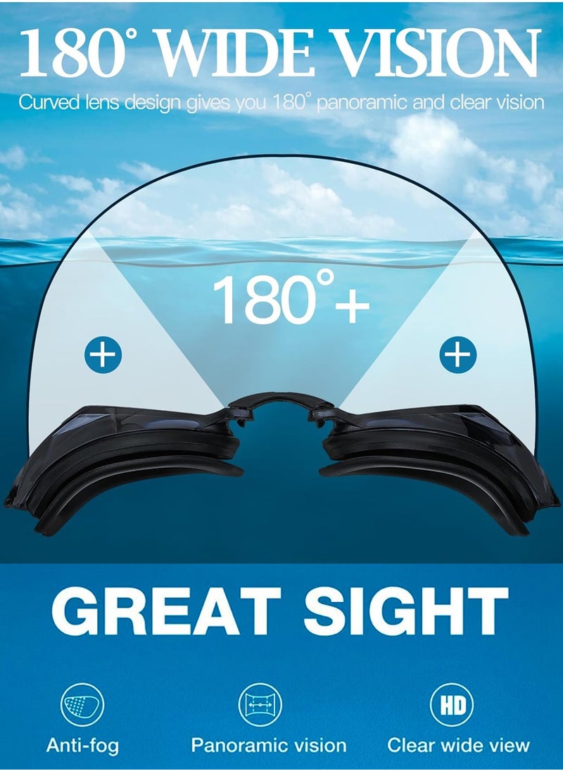 HAIZID Swimming Goggles And Earplugs - Anti Fog Anti UV Waterproof Swimming Goggles Offers A Crysal Clear and Wide Vision, Swim Goggles Suitable For Men Women, Comes With A Box Easy To Carry and Store  - Image 3