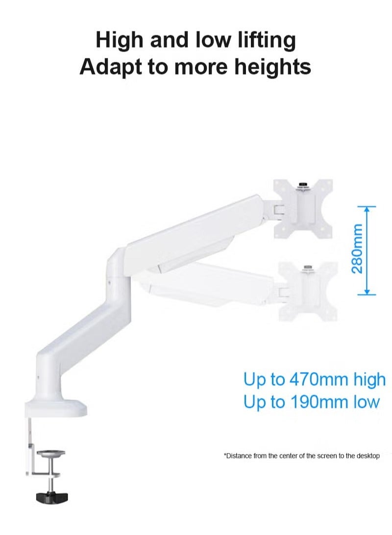 Single Monitor Mount Stand Articulating Gas Spring Monitor Arm with Clamp Base Fits 13 to 32 Inch LCD Computer Monitors - Image 4