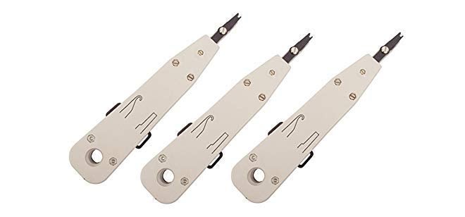 Inditrust KD 1 Punch Down Krone Type Telephone Professional Cat5/cat5e Insertion LSA Mounting IDC Socket Tool (Grey) Pack of 3 - Image 1