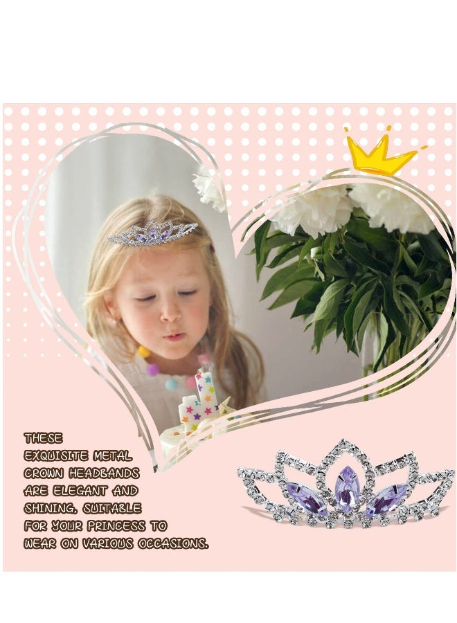 5 Pack Girls Crown Tiara, Sparkly Glitter Rhinestone Silver Metal Headbands, Wedding Hair Crowns Tiaras Clasps Princess Accessories for Kids Women Brides for Birthday Party - Image 3