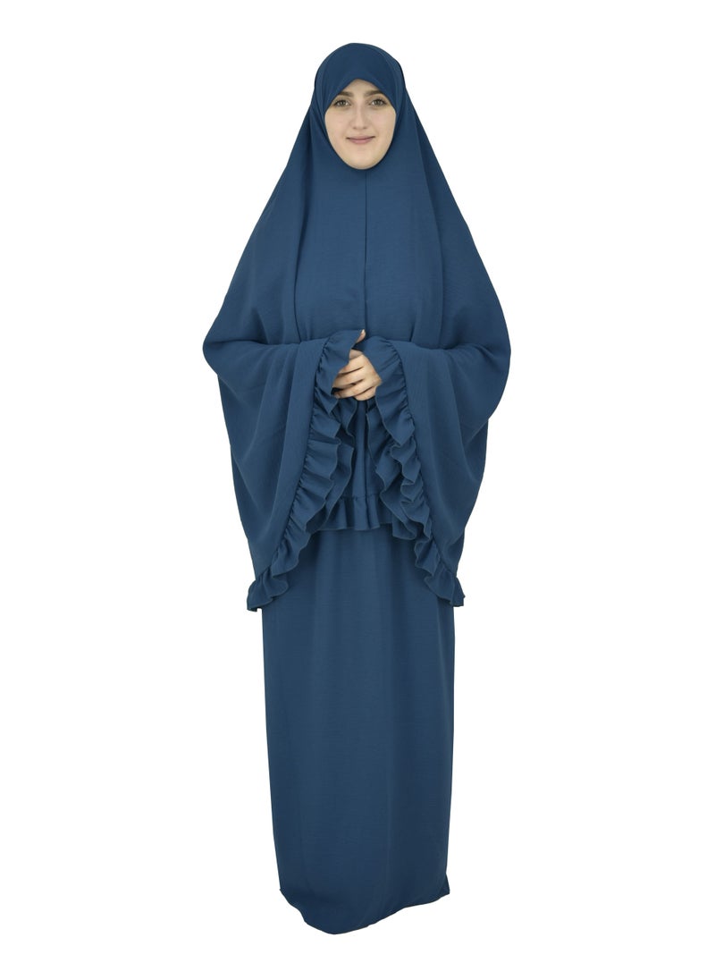 DAMAS COLLECTION Two Piece Islamic prayer dress for girls kids and women -Prayer Clothes for girls and Muslim Women-Prayer Abaya For women and girls kids- Umrah essentials for women -Prayer dress women  - Image 5